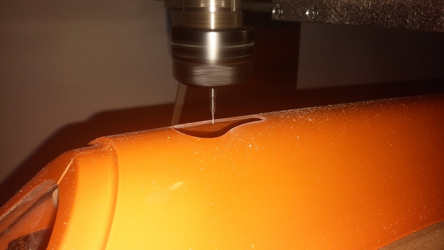 Just finished milling out the latch cover with a 0.5mm mill