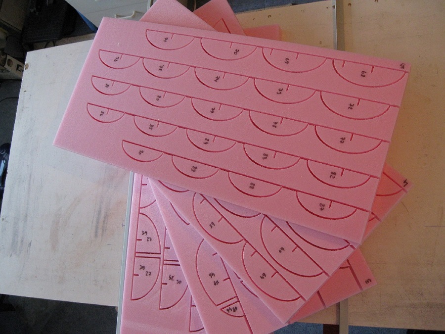 Some of the milled foam slices