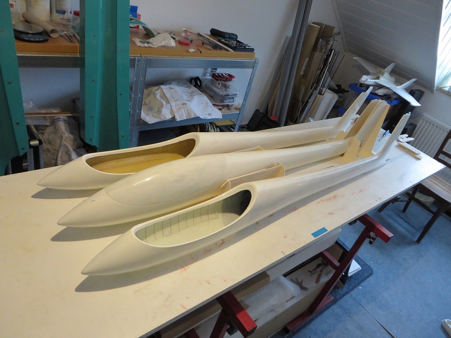 Three fuselages, three different layups