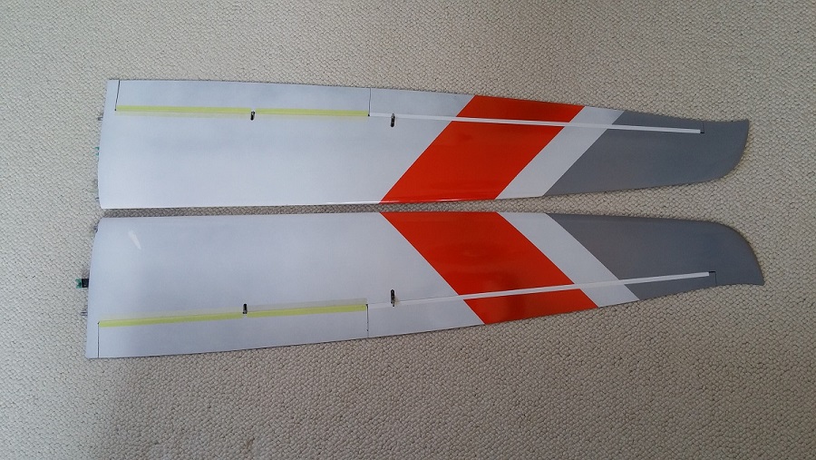 Top view of the wing. The painting process has some improvement potential